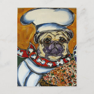 Pug Chef Postcard