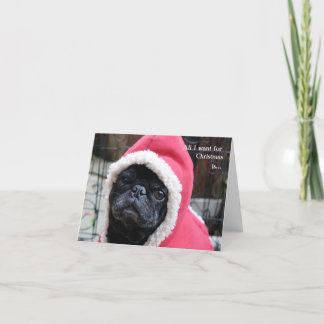Pug Christmas Card