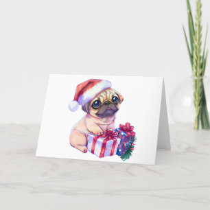 Pug Christmas Card
