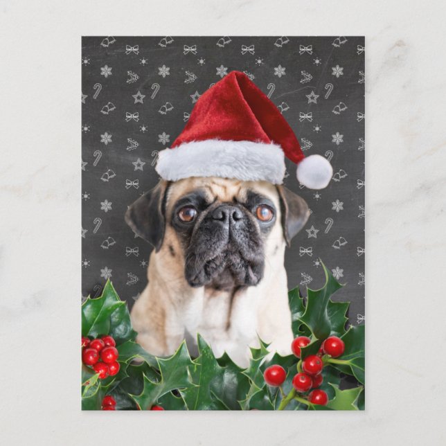 Pug Christmas Card (Front)