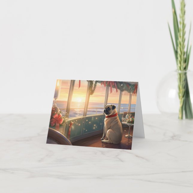 Pug Christmas Cruise: Pawsome Holiday Delight Card (Front)