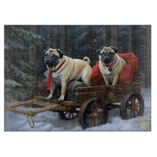 Pug Christmas Festive Season Cutting Board