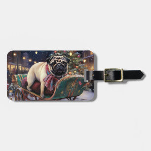 Pug Christmas Festive Season Luggage Tag