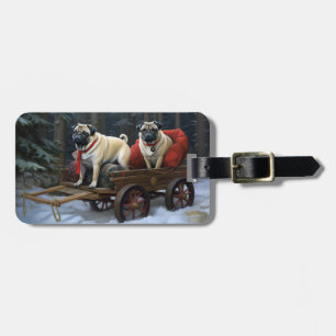 Pug Christmas Festive Season Luggage Tag