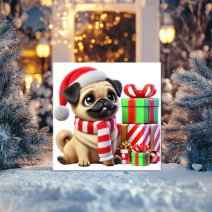 Pug Christmas Gifts Holiday Card