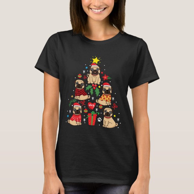 Pug Christmas Ornament Tree Classic  264 T-Shirt (Front)