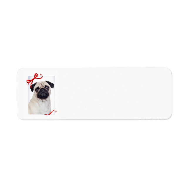 Pug Christmas Return Address Labels (Front)