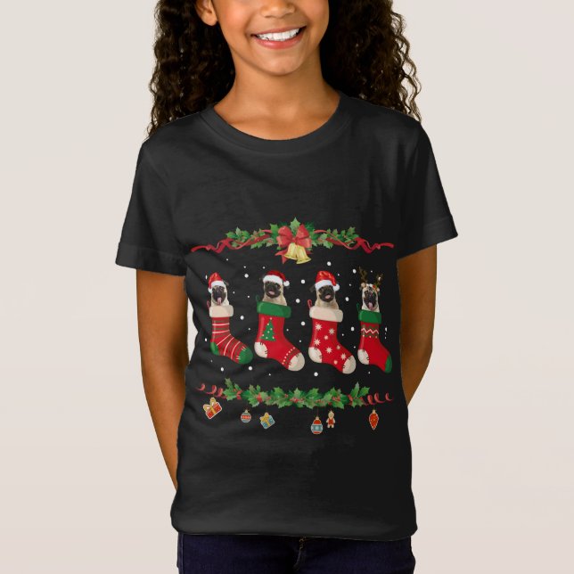 Pug Christmas Stocking Dog Xmas Sweater (Front)