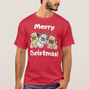 Pug Christmas Tree Animals Cute Dog T-Shirt
