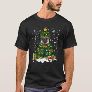 Pug Christmas Tree Lights Merry Dogmas Christmas P T-Shirt
