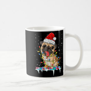 Pug Christmas Tree Lights Santa Dog Xmas Coffee Mug