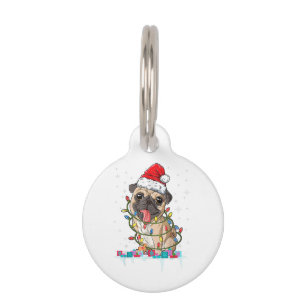 Pug Christmas Tree Lights Santa Dog Xmas Gifts Boy Pet Tag