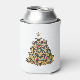 Pug Christmas Tree Merry Dogmas Cute Can Cooler