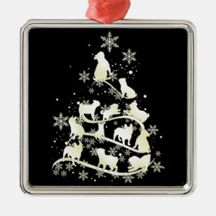 Pug Christmas Tree Pug Lover Xmas Best Gift 2022 Metal Tree Decoration