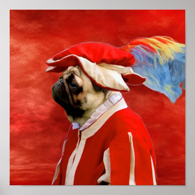 Pug Civil War Soldier Print (Front)