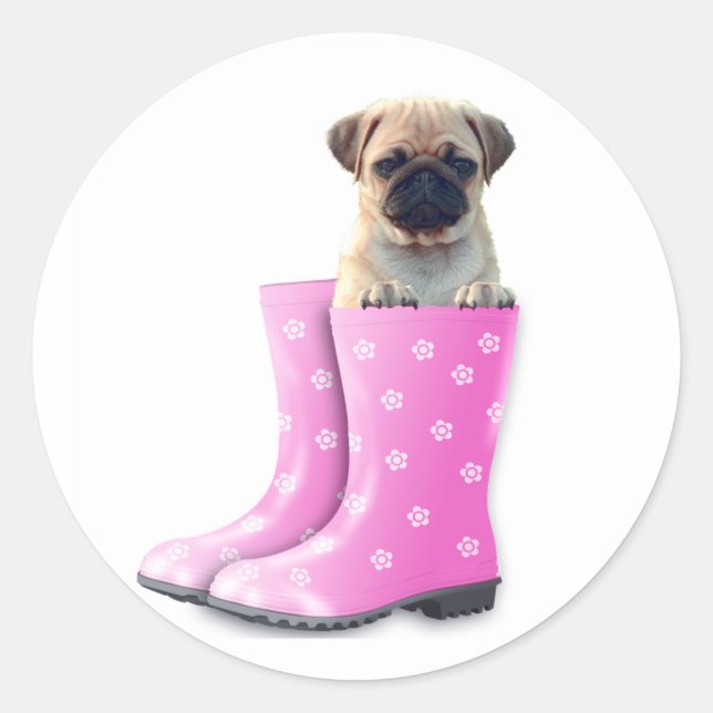 Pug Classic Round Sticker (Front)