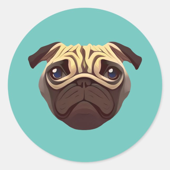 Pug Classic Round Sticker (Front)