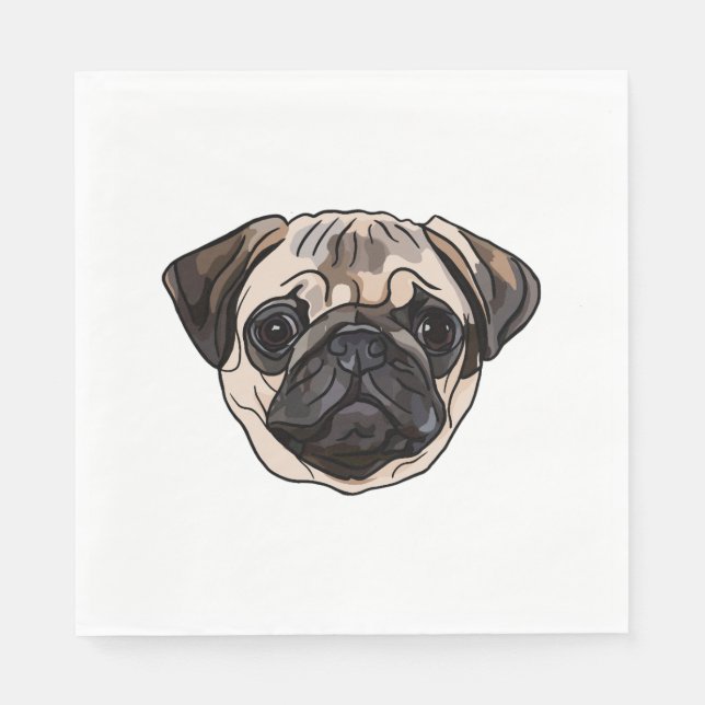 Pug Classic T-Shirt Napkin (Front)