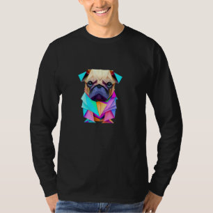 Pug Colourful Origami Dog Cute Sweet Birthday T-Shirt