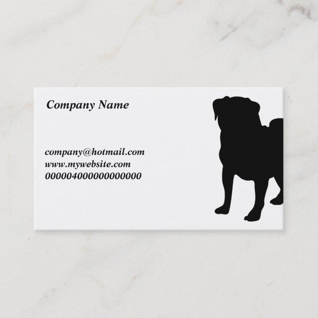 Pug, Company Name, Business Card (Front)