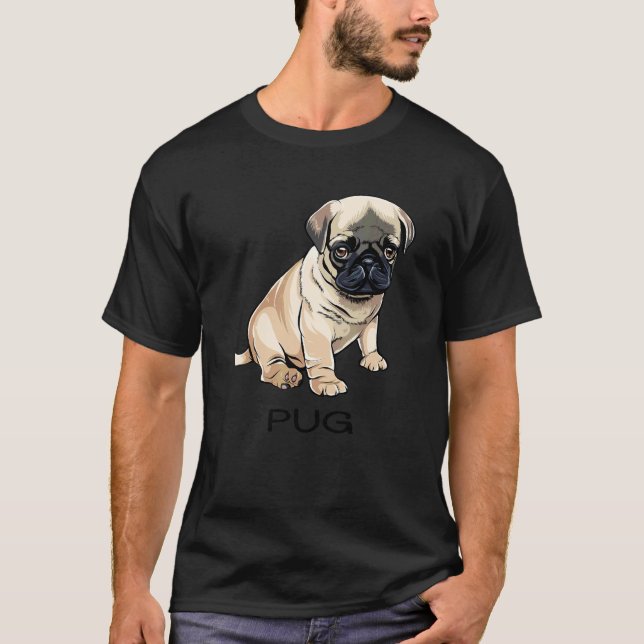 Pug Crazy Dog T-Shirt (Front)