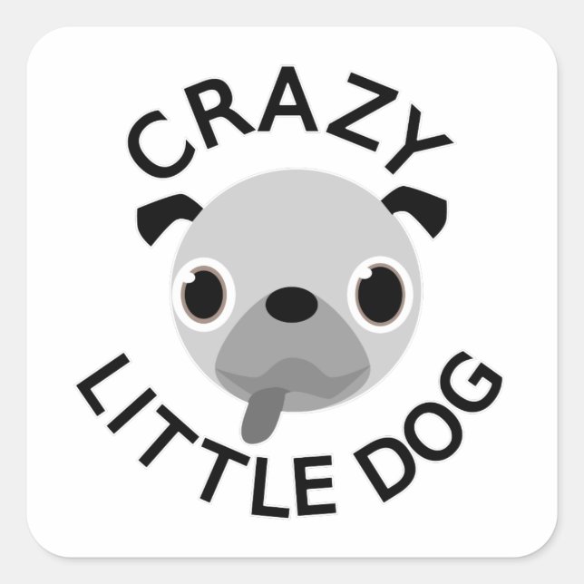 Pug Crazy Little Dog Square Sticker (Front)