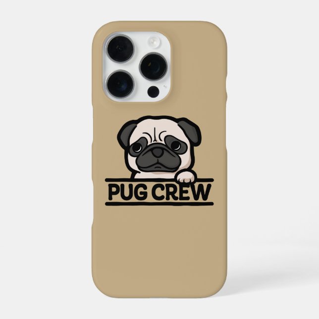 PUG CREW – Funny & Cute Pug Lover Gift iPhone Case (Back)