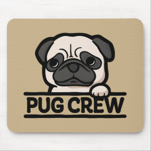 PUG CREW – Funny & Cute Pug Lover Gift Mouse Pad
