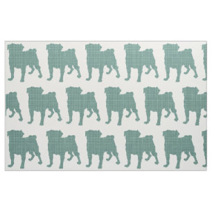 Pug - Crosshatch Teal Fabric