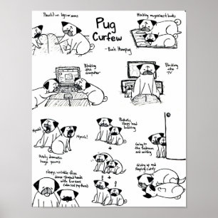 Pug Curfew Poster