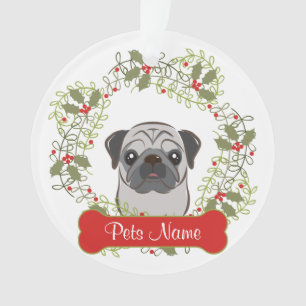 Pug Customisable Ornament