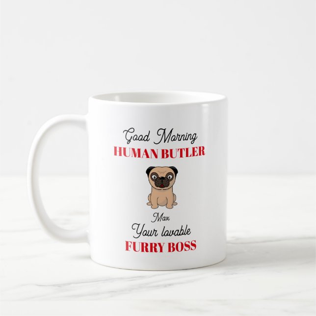 Pug Customisable Pug Coffee Mug (Left)
