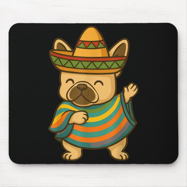 Pug dabbing cinco de mayo  mouse pad (Front)