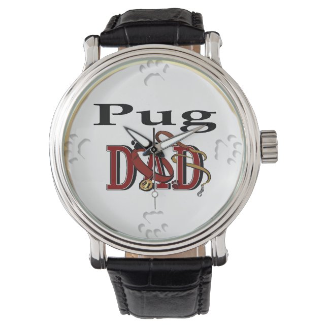 Pug Dad Gifts Watch (Front)