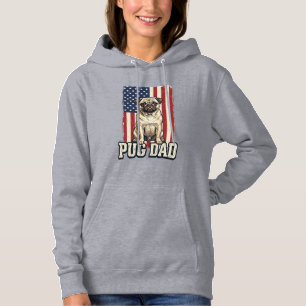 Pug Dad Patriotic Vintage Engraving Dog Shirt Desi
