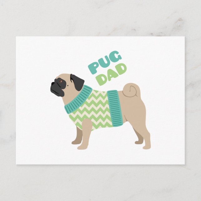 Pug Dad Postcard (Front)