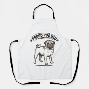 Pug Dad Shirt Vintage Engraving Dog Father Design_ Apron
