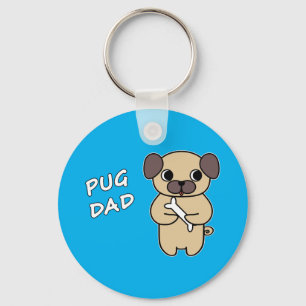 PUG DAD - Sky Blue Key Ring