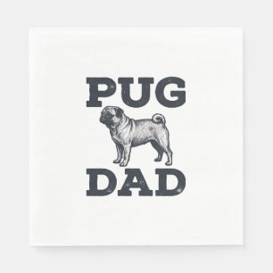 Pug Dad Vintage Engraving Dog Lover Shirt Design_1 Napkin