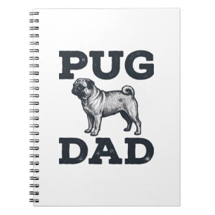 Pug Dad Vintage Engraving Dog Lover Shirt Design_1 Notebook