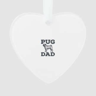Pug Dad Vintage Engraving Dog Lover Shirt Design_1 Ornament