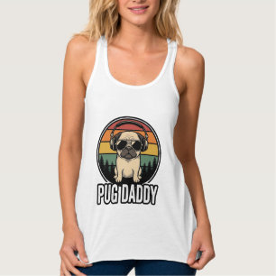 Pug Daddy Vintage Sunset Dog Vector Shirt Design_1