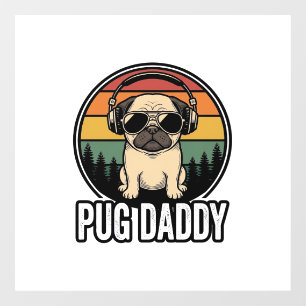 Pug Daddy Vintage Sunset Dog Vector Shirt Design_1