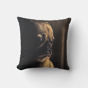Pug Deep In Thought Cushion