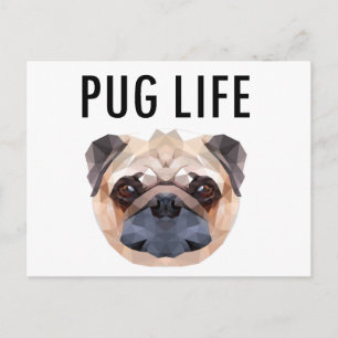 Pug Design Dog Unique Postcard