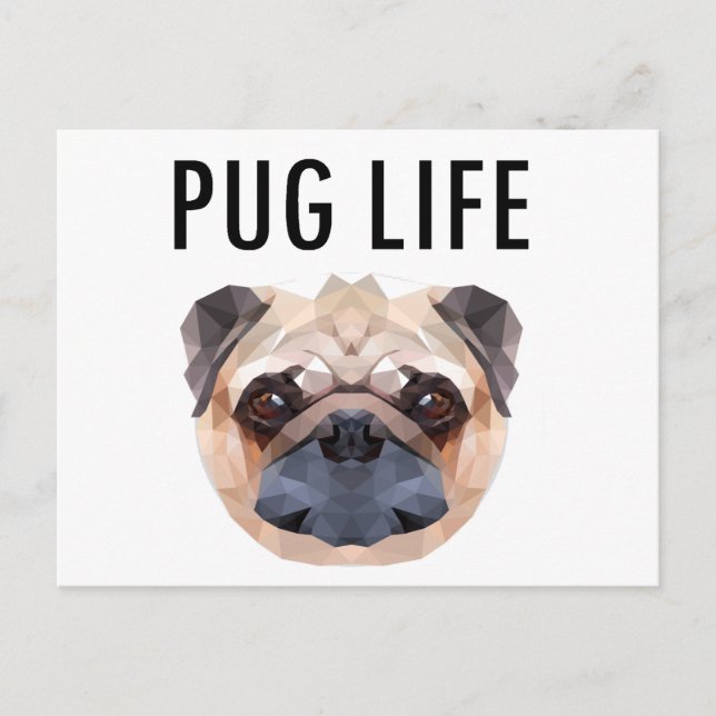 Pug Design Dog Unique Postcard (Front)