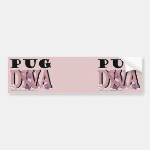 Pug DIVA Bumper Sticker