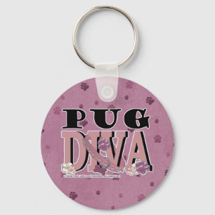 Pug DIVA Key Ring