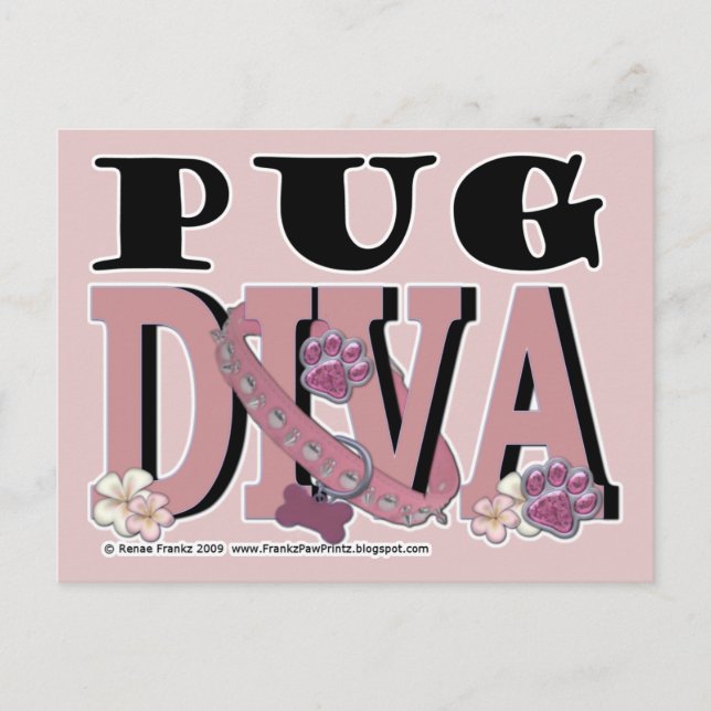 Pug DIVA Postcard (Front)