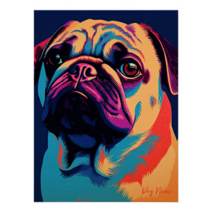 Pug Dog 002 - Bruno Pokopen Poster